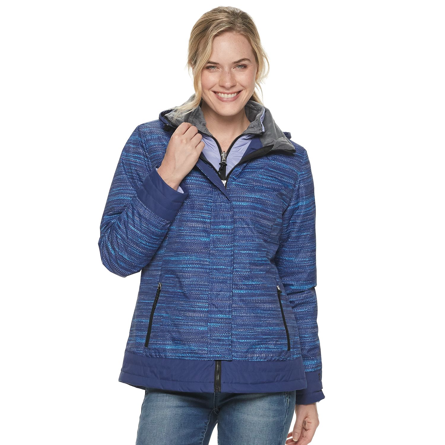 free country woven hooded water resistant heavyweight puffer jacket