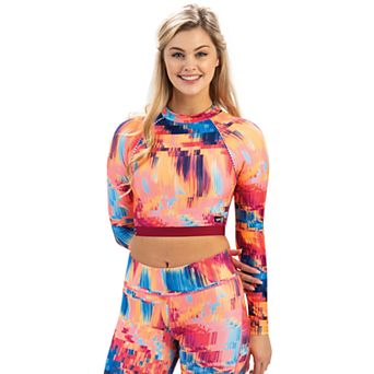 Juniors' Dolfin Uglies Revibe Print Crop Rash Guard