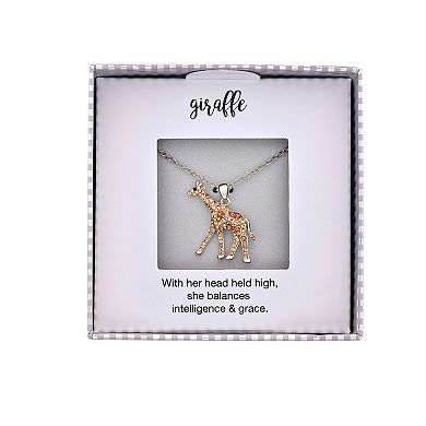 Crystal Giraffe Pendant Necklace