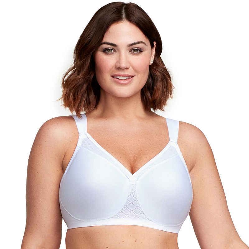 Plus Size Glamorise Full-Figure MagicLift Non-Padded Wire-Free T-Shirt Bra 1080, Women's, Size: 44 Dd, White