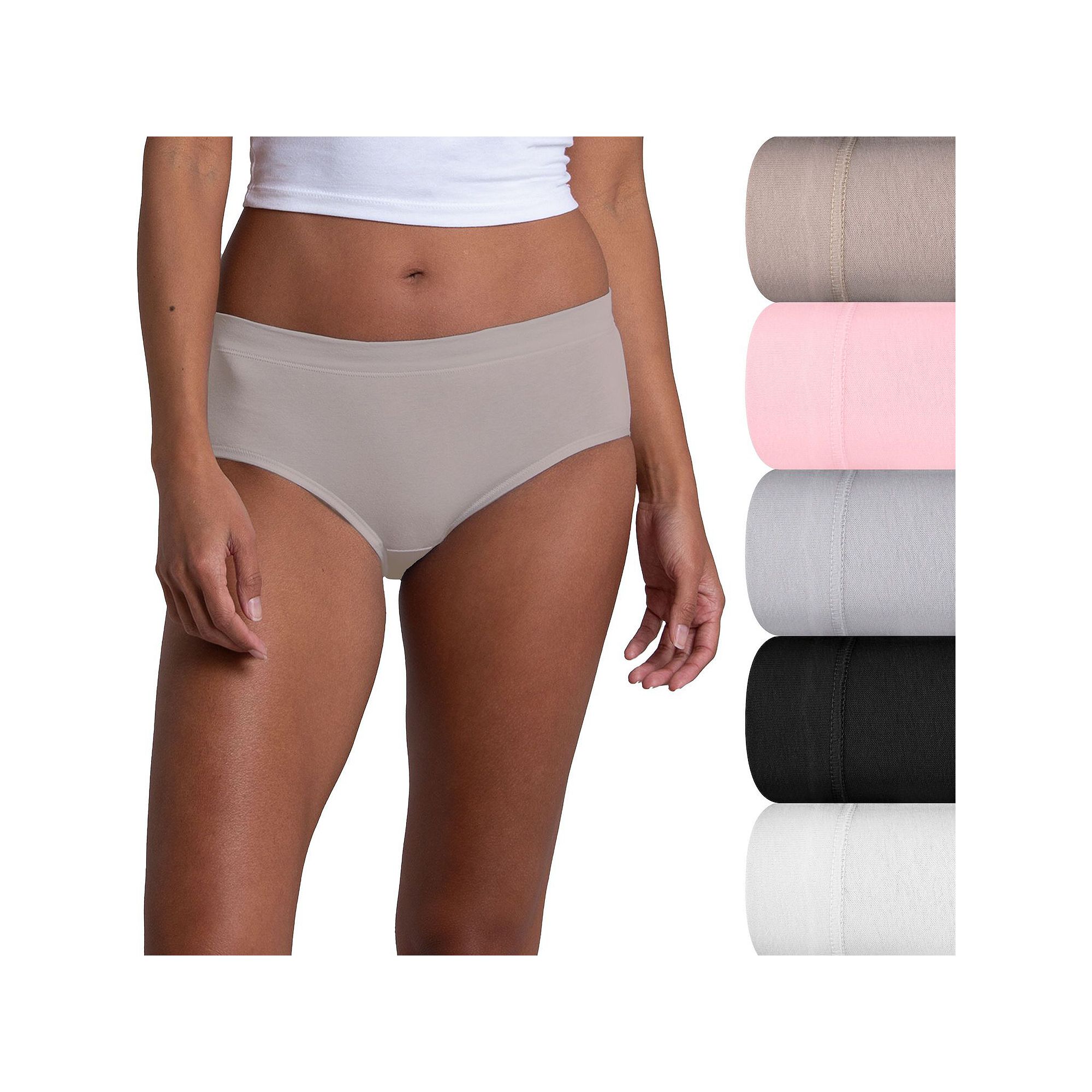 Womens Fruit of the Loom® 360 Stretch Low-Rise 5-pack Brief Panty 5DCSSLB