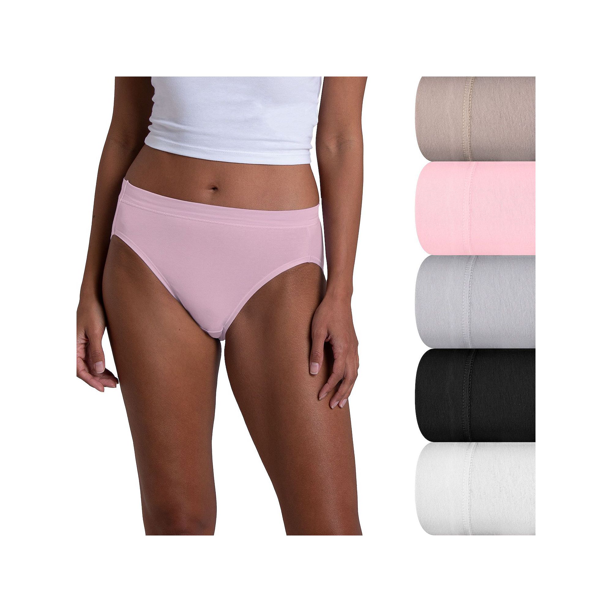 Womens Fruit of the Loom® 360 Stretch Hi-Cut Panty 5-pack 5DCSSHC, Size: 