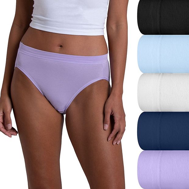 Mid-waist High Elastic Mesh Panties Women's Lavender Fiber Bottom
