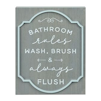 Belle Maison Bathroom Rules 5x7 Art Box