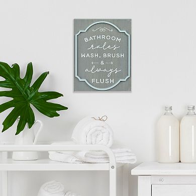 Belle Maison Bathroom Rules 5x7 Art Box