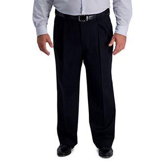 Big & Tall Haggar® Premium No-Iron Khaki Stretch Classic-Fit Pleated Expandable Waist Pants