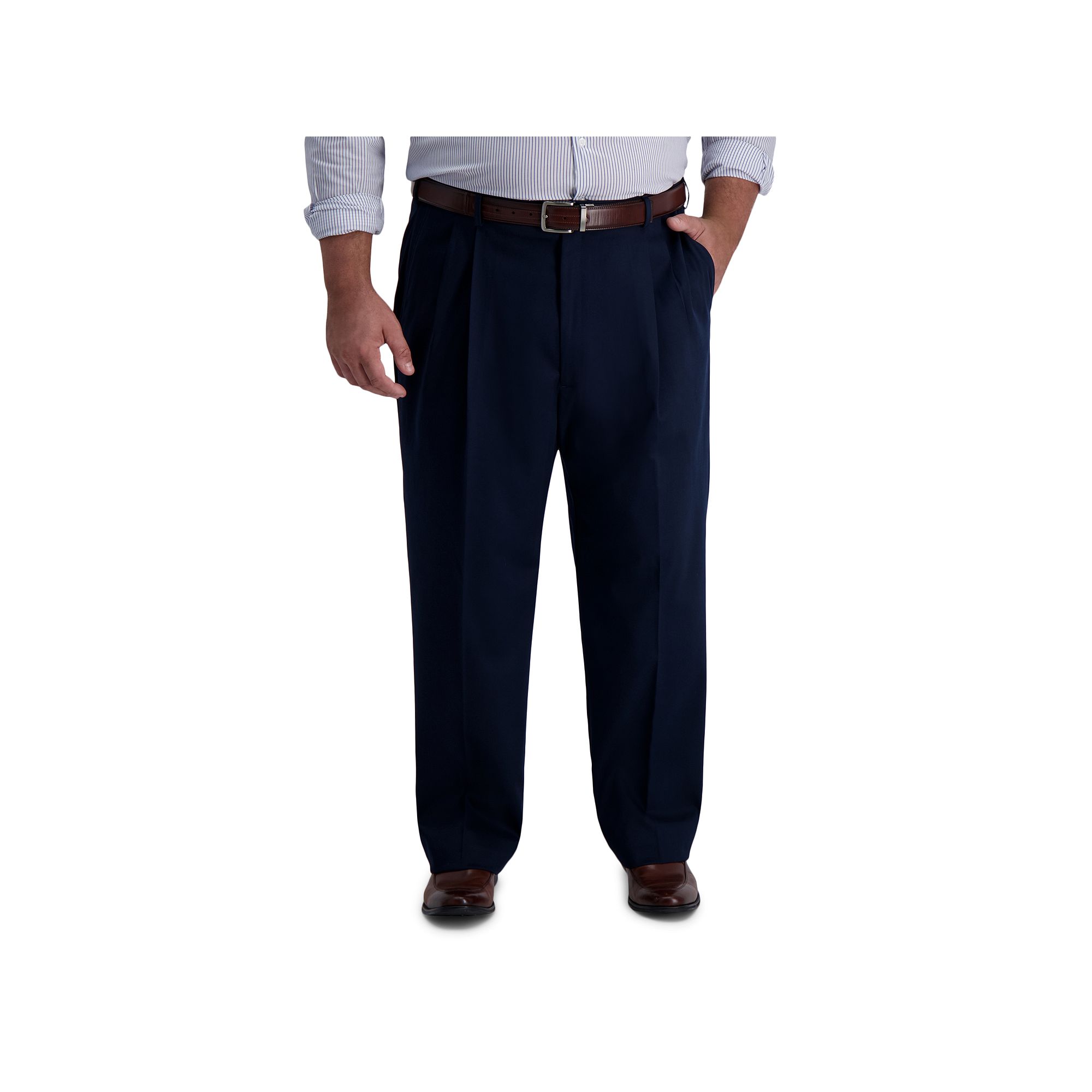 Big & Tall Haggar® Iron-Free Premium Khaki Classic-Fit Pleat Pants, Mens,