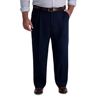Big & Tall Haggar® Premium No-Iron Khaki Stretch Classic-Fit Pleated Expandable Waist Pants