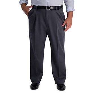 Big & Tall Haggar® Premium No-Iron Khaki Stretch Classic-Fit Pleated Expandable Waist Pants
