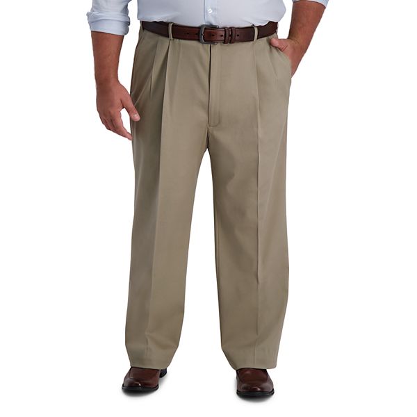 Men's Big & Tall Haggar® Iron-Free Premium Khaki Classic-Fit Pleat Pants