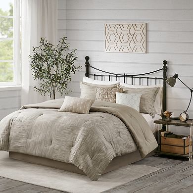 Madison Park Clayton 7-Piece Printed Seersucker Comforter Set