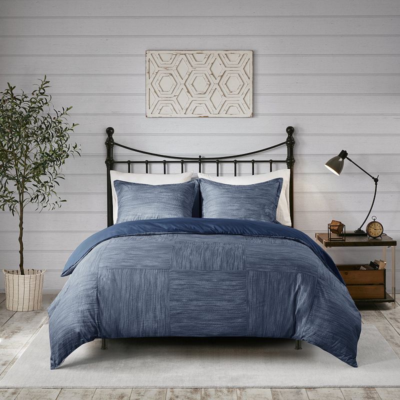 Madison Park Clayton 3-Piece Printed Seersucker Duvet Cover Set with Shams,