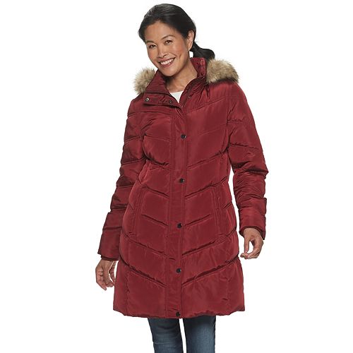 Women's TOWER by London Fog Faux-Fur Trim Puffer Coat