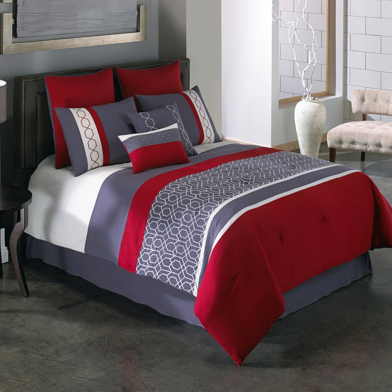 Riverbrook Home Set Copripiumino King Size 3 Pezzi, Colore Marrone Chiaro, Poliestere Effetto Crinkle, Moonstone - 4