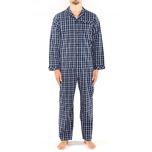 Men's Residence Big and Tall Poplin Long Sleeve Pajama Set
