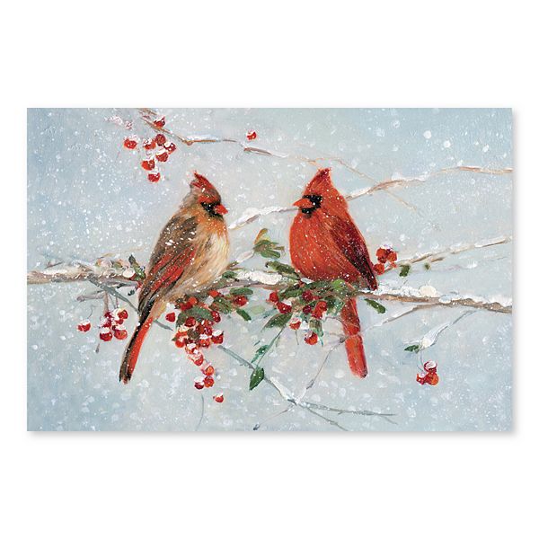 Artissimo Cardinals Winter Canvas Wall Decor