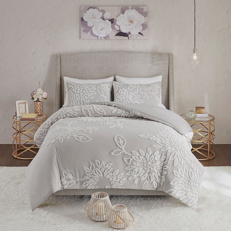 Madison Park Veronica Full/Queen 3-Pc. Tufted Cotton Chenille Floral Comforter Set Bedding