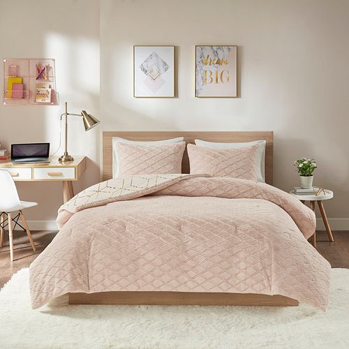 Intelligent Design Addie Metallic Print Reversible Comforter Set