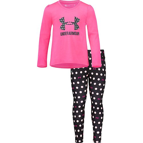 Toddler Girl Under Armour Logo Tee & Polka-Dot Leggings Set