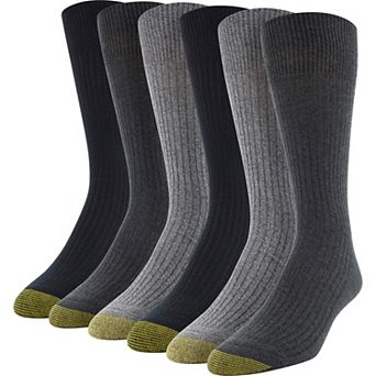 Men's GOLDTOE® 6-Pack Extended Size Stanton Crew Socks