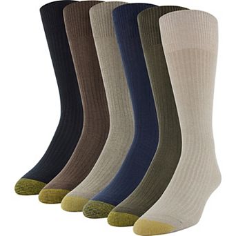 Men's GOLDTOE® 6-Pack Extended Size Stanton Crew Socks
