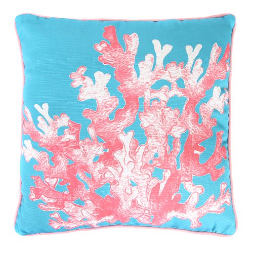 Jordan Manufacturing Printed Coral Decorative Throw Pillow