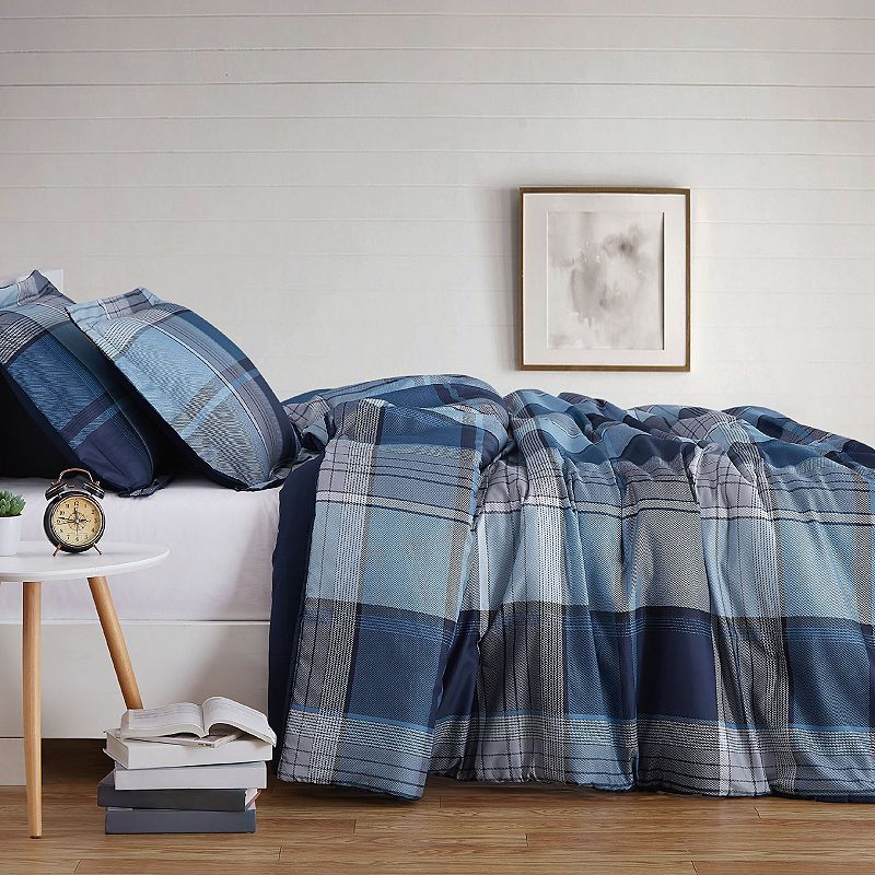 Truly Soft Multi Stripe 3-piece Comforter Set, Blue, King