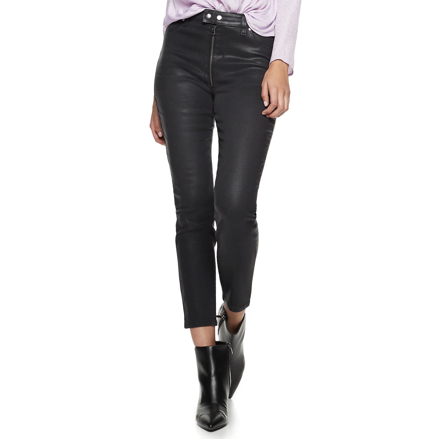 high waisted moto jeans