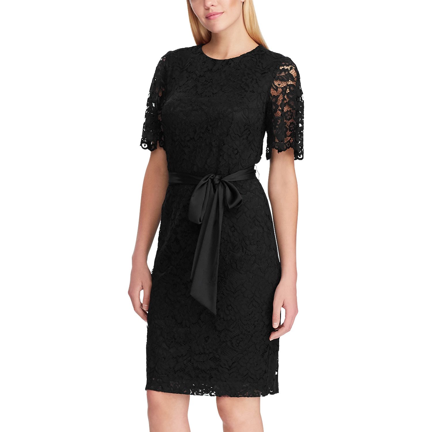 chaps lace sheath dress