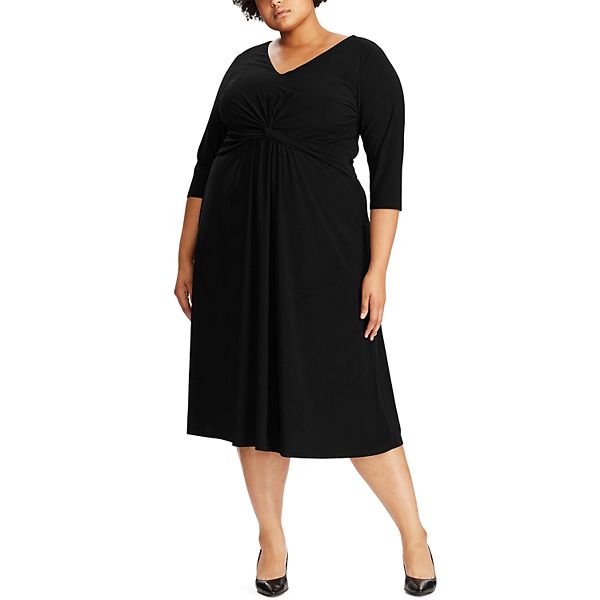 Plus Size Chaps Knot-Front Fit & Flare Dress