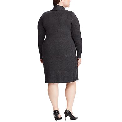 Plus Size Chaps Shawl-Collar Sweater Dress