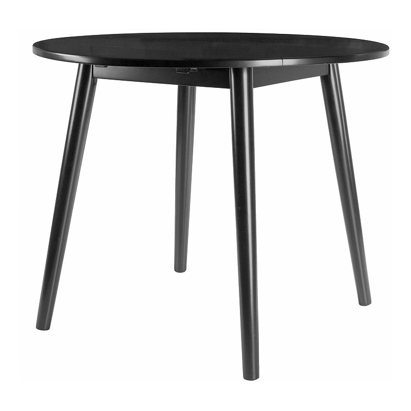 Winsome Moreno Round Drop Leaf Table, Black