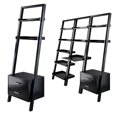 Winsome Bellamy Leaning Shelf with Storage