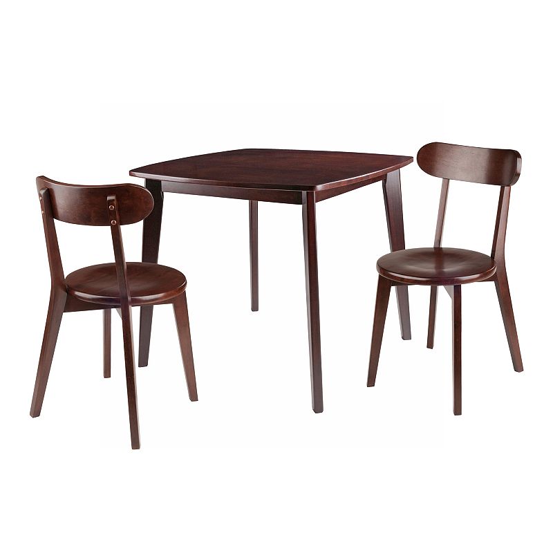 Winsome Pauline 3-Piece Table and Chairs Set, Brown