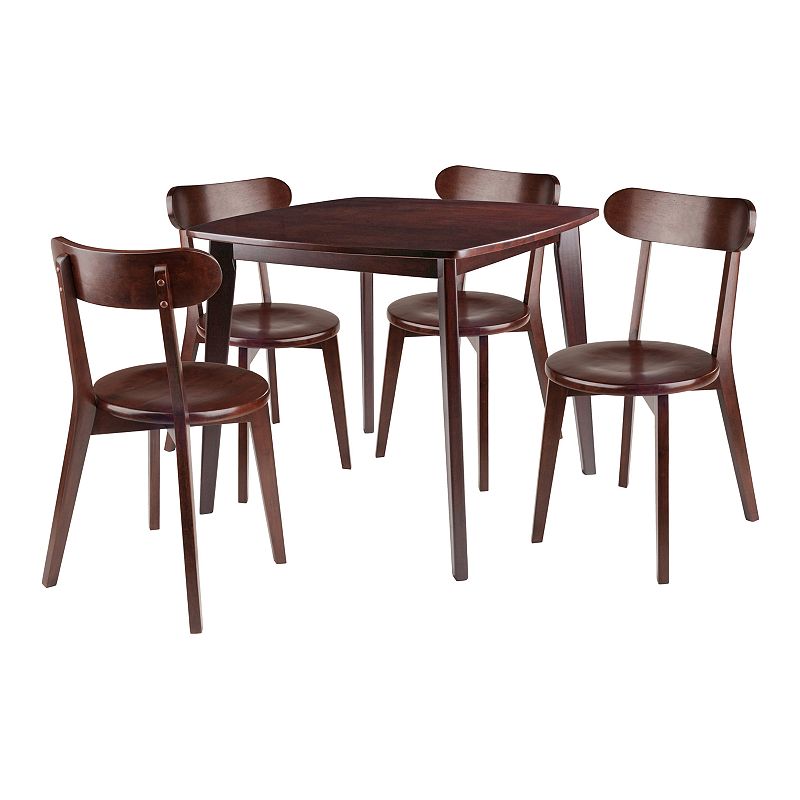 Winsome Pauline 5-Piece Table and Chairs Set, Brown