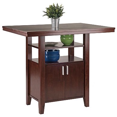 Winsome Albany 3-Piece High Table with Ladder Back Counter Stools Set