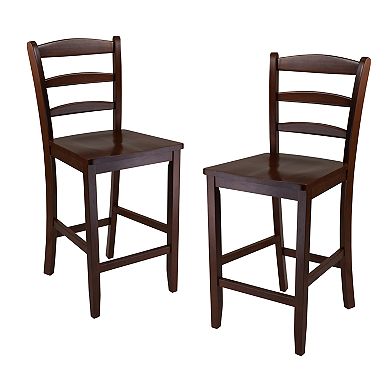 Winsome Albany 3-Piece High Table with Ladder Back Counter Stools Set