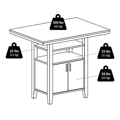 Winsome Albany 3-Piece High Table with Ladder Back Counter Stools Set