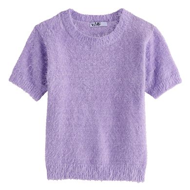 Juniors' Vylette™ Eyelash Sweater