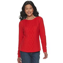 Women's Croft & Barrow® Cable Boat Neck Sweater