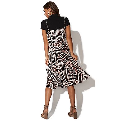 Juniors' Vylette™ Tiered Slip Dress