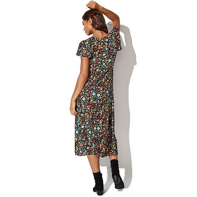 Juniors' Vylette™ Prairie Print Long Dress