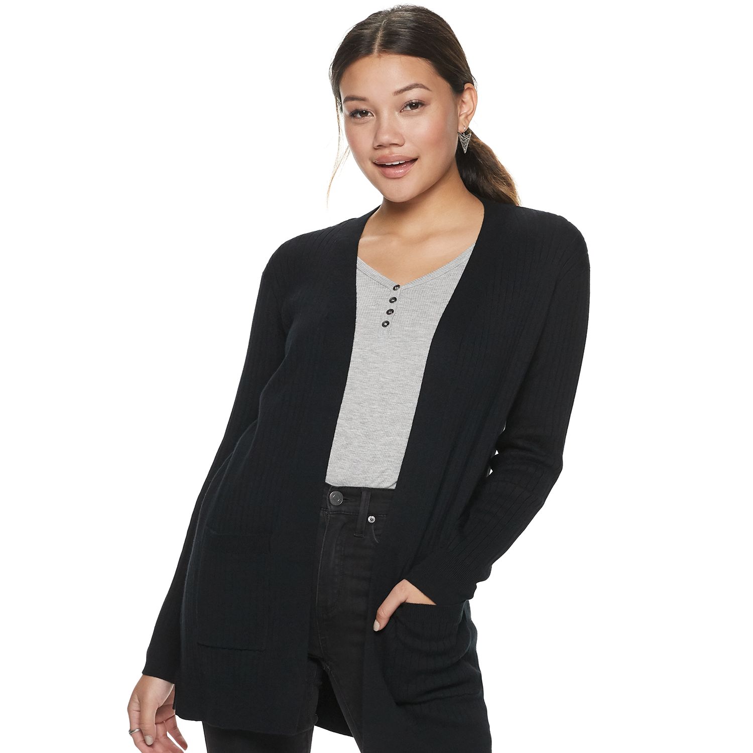 juniors black cardigan