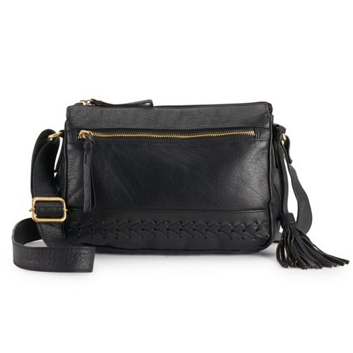 leather diamond braided crossbody bag