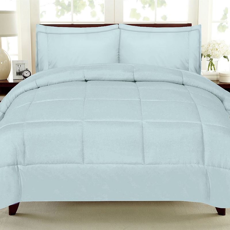 Sweethome Collection Luxury 7-piece Comforter & Sheet Set, Blue, Twin XL