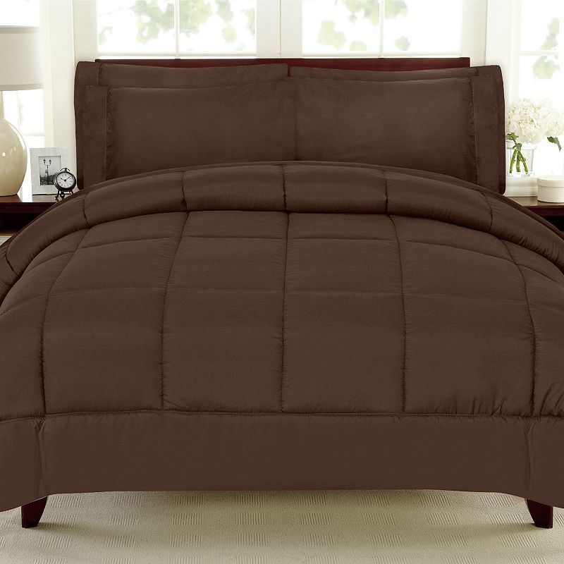 Sweethome Collection Luxury 7-piece Comforter & Sheet Set, Brown, Full