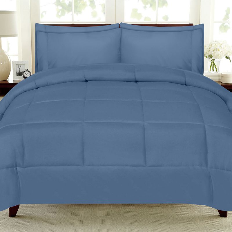 Sweethome Collection Luxury 7-piece Comforter & Sheet Set, Blue, Twin