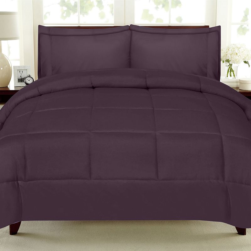 Sweethome Collection Luxury 7-piece Comforter & Sheet Set, Eggplant