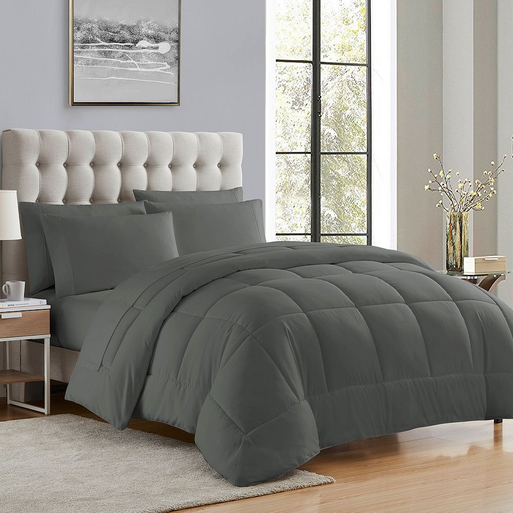 Sweethome Collection Luxury Comforter & Sheet Set - Silver, QUEEN