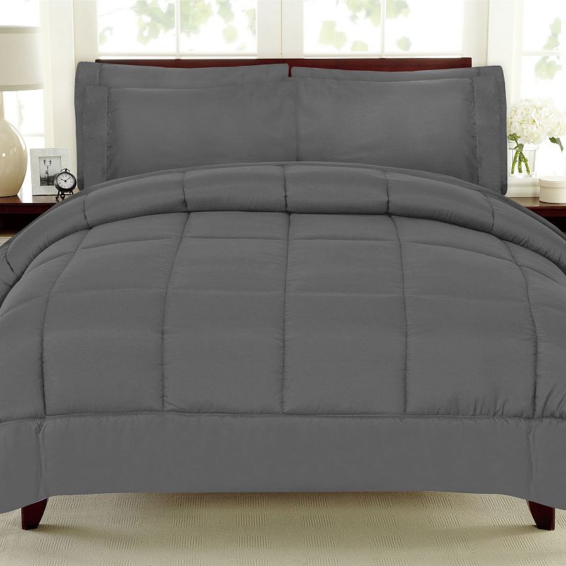 Sweethome Collection Luxury 7-piece Comforter & Sheet Set, Grey, King